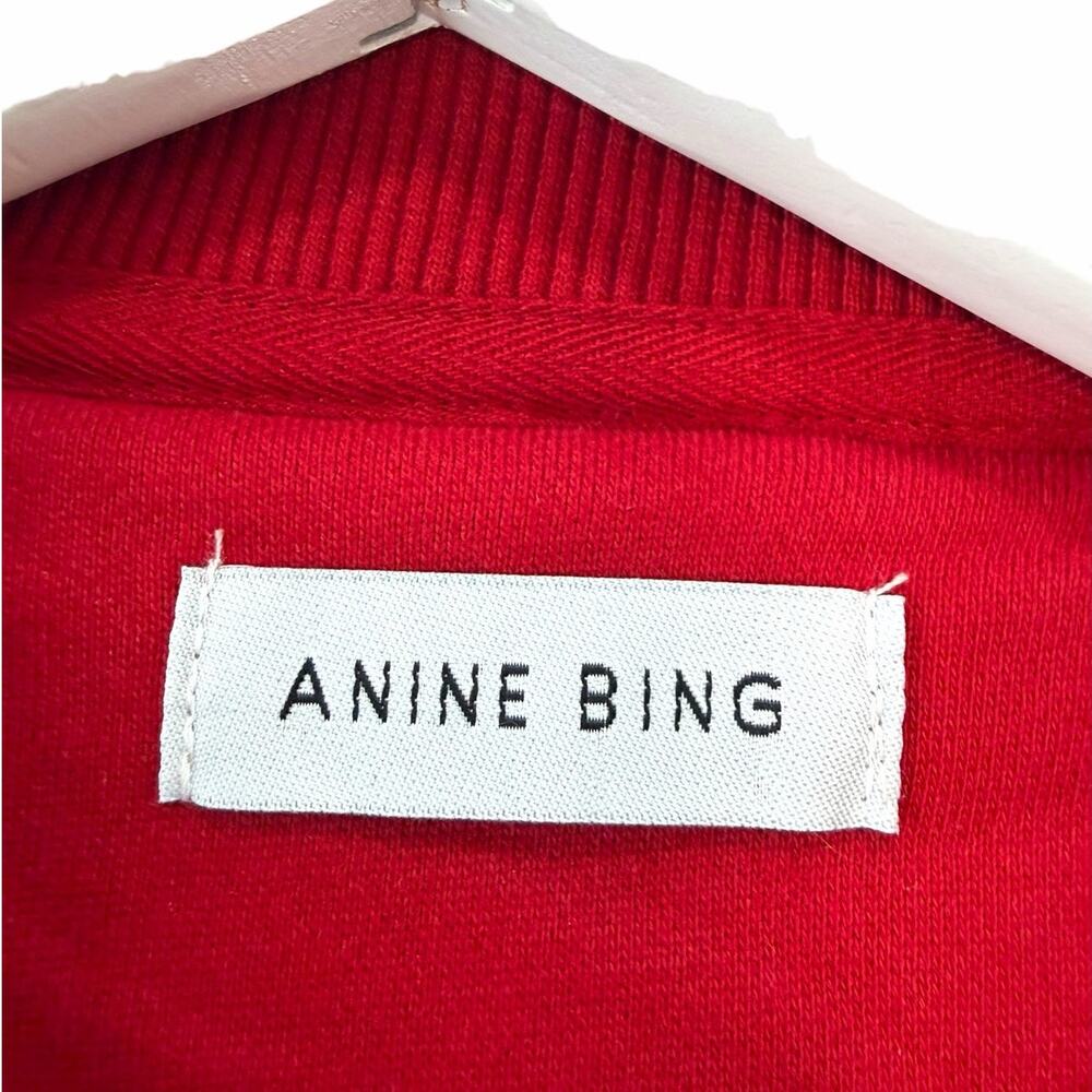 Anine Bing Sport Red Graphic Crewneck Sweatshirt Size Small 100% Cotton - Picture 6 of 11